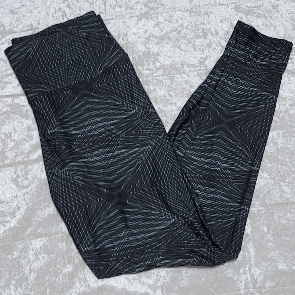 Fitanysoul High Waisted Black Yoga Print Full Length Leggings